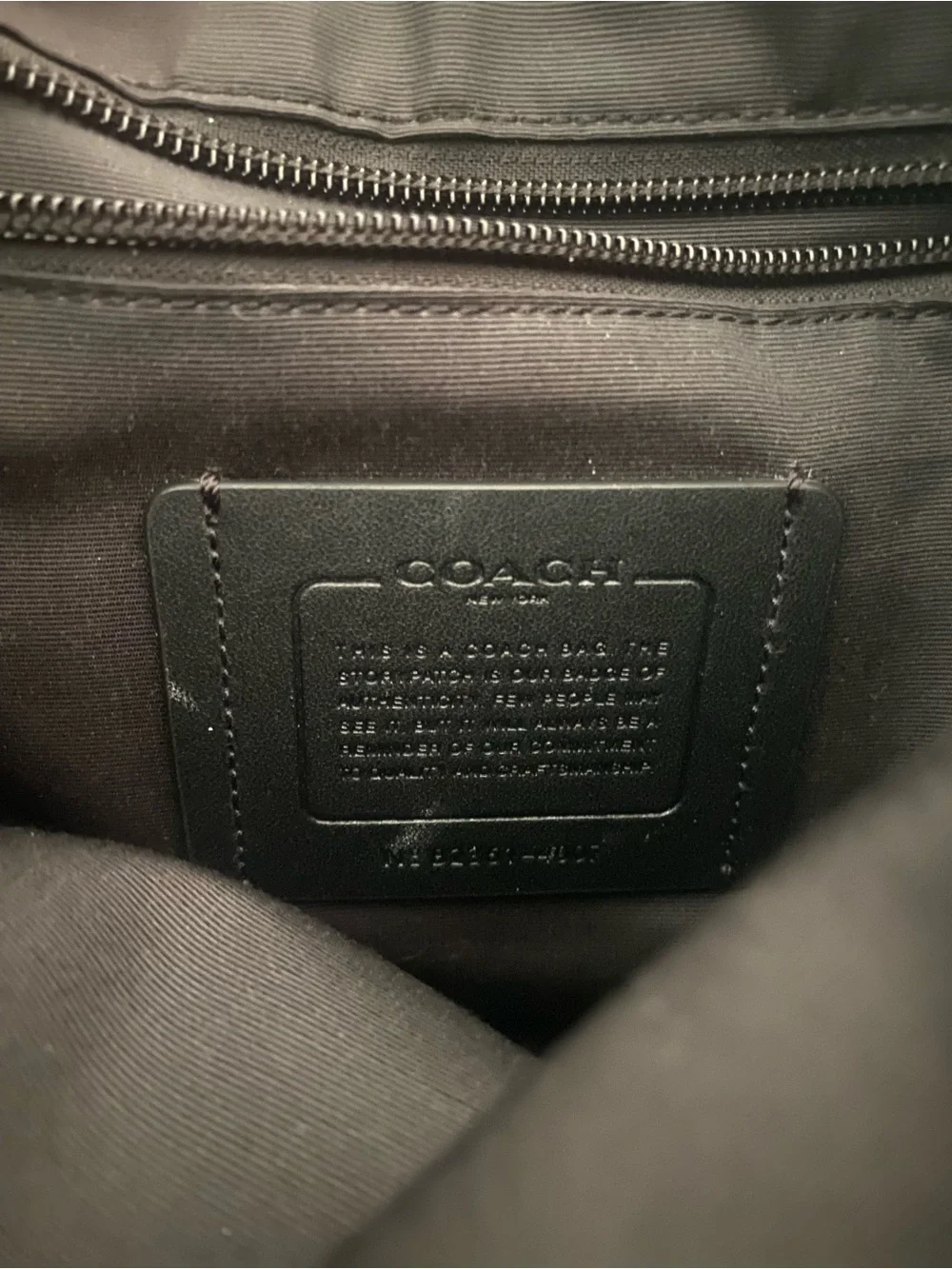 Coach Black Pebbled Leather Messenger Bag with Adjustable Strap